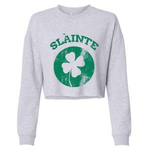 St Patricks Ireland Shamrock Proud Irish Slainte Gift Cropped Pullover Crew