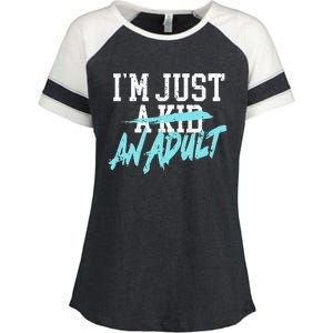 Simple Plan Im Just And Life Is A Nightmare Enza Ladies Jersey Colorblock Tee