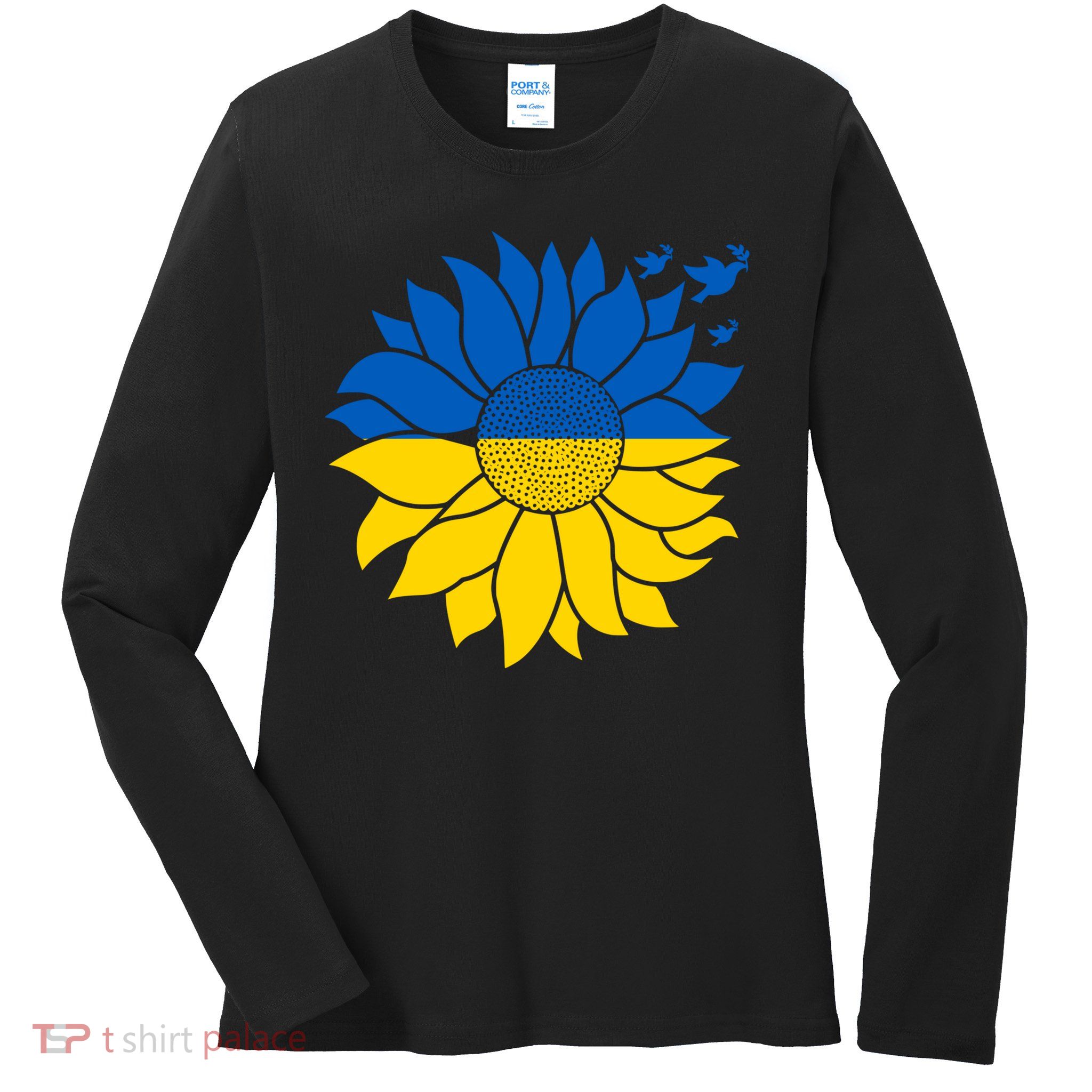 Sunflower Peace in Ukraine Ladies Long Sleeve Shirt