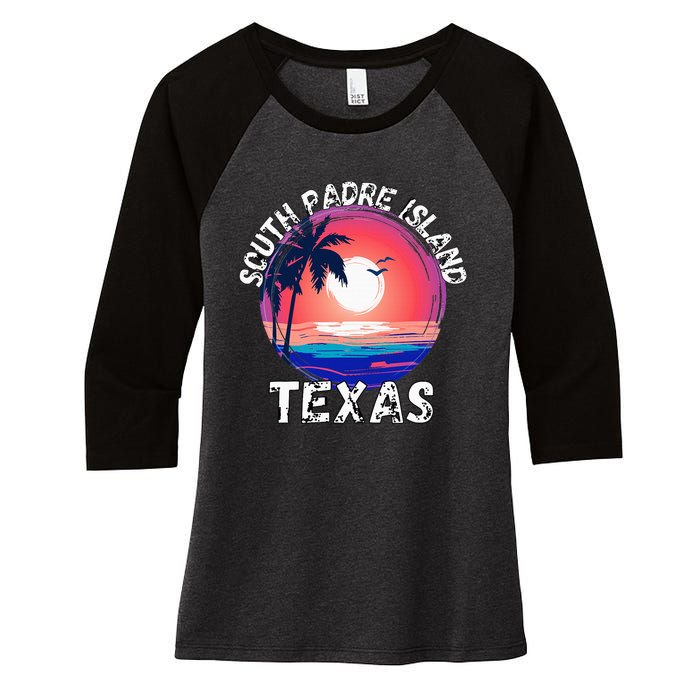 South Padre Island Souvenirs Women's Tri-Blend 3/4-Sleeve Raglan Shirt