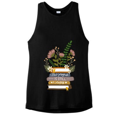 Slow Progress Is Still Progress Book Lover Ladies PosiCharge Tri-Blend Wicking Tank