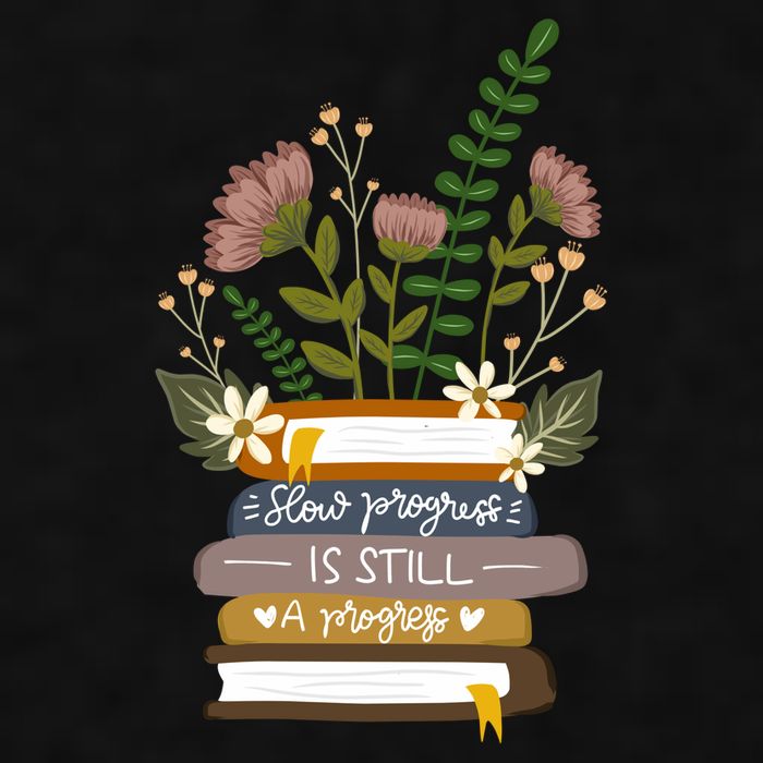 Slow Progress Is Still Progress Book Lover Ladies PosiCharge Tri-Blend Wicking Tank