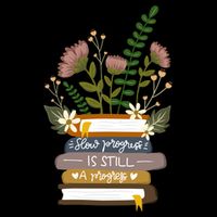 Slow Progress Is Still Progress Book Lover Drawstring Bag