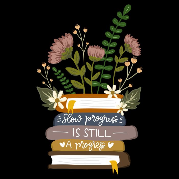 Slow Progress Is Still Progress Book Lover Tote Bag