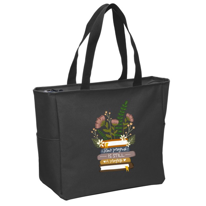 Slow Progress Is Still Progress Book Lover Zip Tote Bag