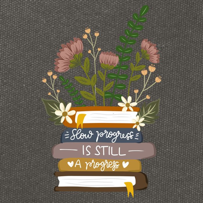 Slow Progress Is Still Progress Book Lover Cotton Canvas Backpack