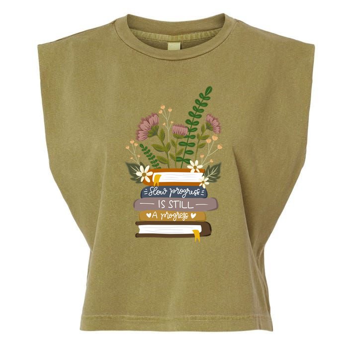 Slow Progress Is Still Progress Book Lover Garment-Dyed Women's Muscle Tee