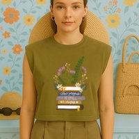 Slow Progress Is Still Progress Book Lover Garment-Dyed Women's Muscle Tee