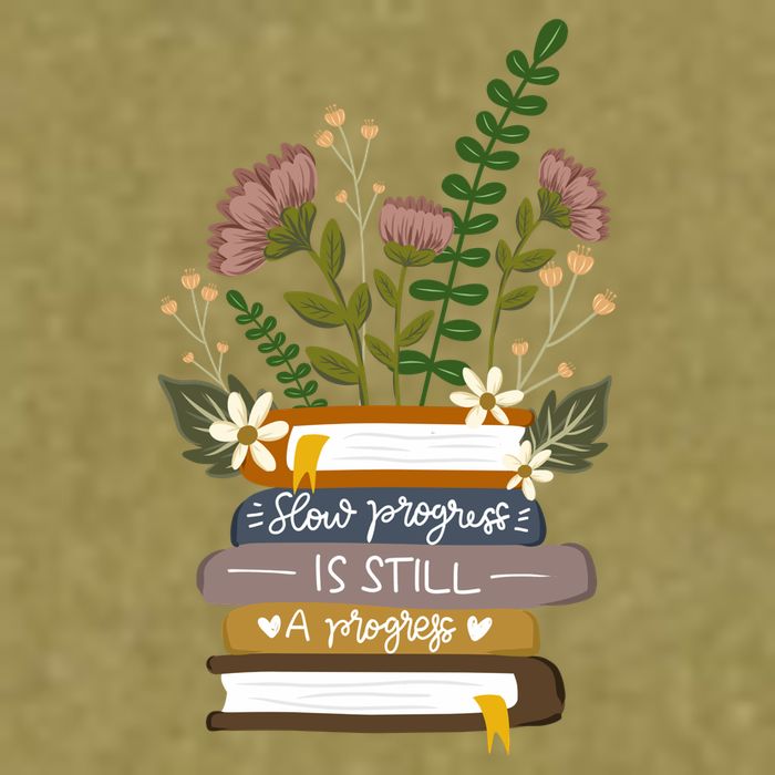 Slow Progress Is Still Progress Book Lover Garment-Dyed Women's Muscle Tee