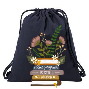 Slow Progress Is Still Progress Book Lover Drawstring Bag