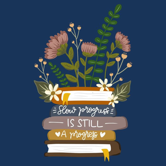 Slow Progress Is Still Progress Book Lover Infant Baby Jersey Bodysuit