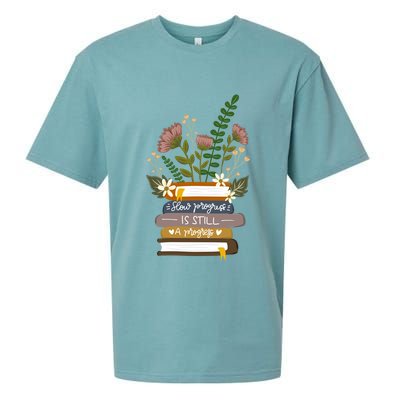 Slow Progress Is Still Progress Book Lover Sueded Cloud Jersey T-Shirt