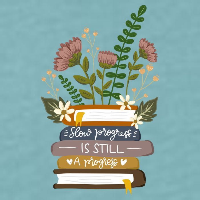 Slow Progress Is Still Progress Book Lover Sueded Cloud Jersey T-Shirt