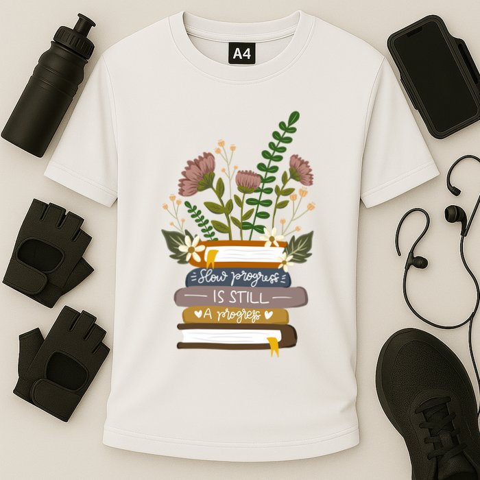 Slow Progress Is Still Progress Book Lover Performance Shirt