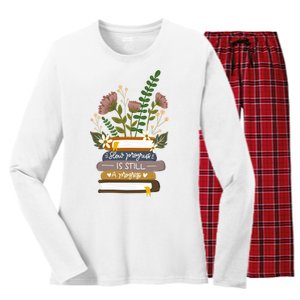 Slow Progress Is Still Progress Book Lover Women's Long Sleeve Flannel Pajama Set 