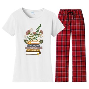 Slow Progress Is Still Progress Book Lover Women's Flannel Pajama Set