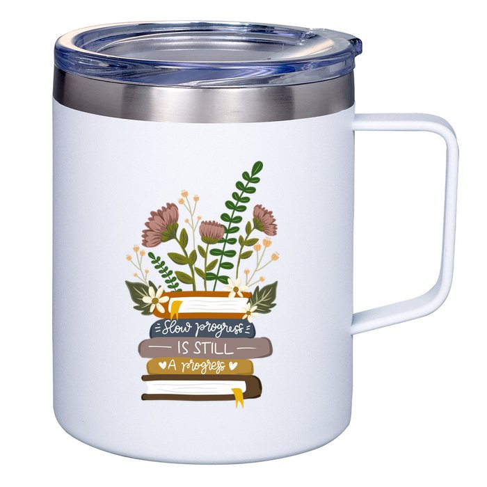Slow Progress Is Still Progress Book Lover 12oz Stainless Steel Coffee Mug