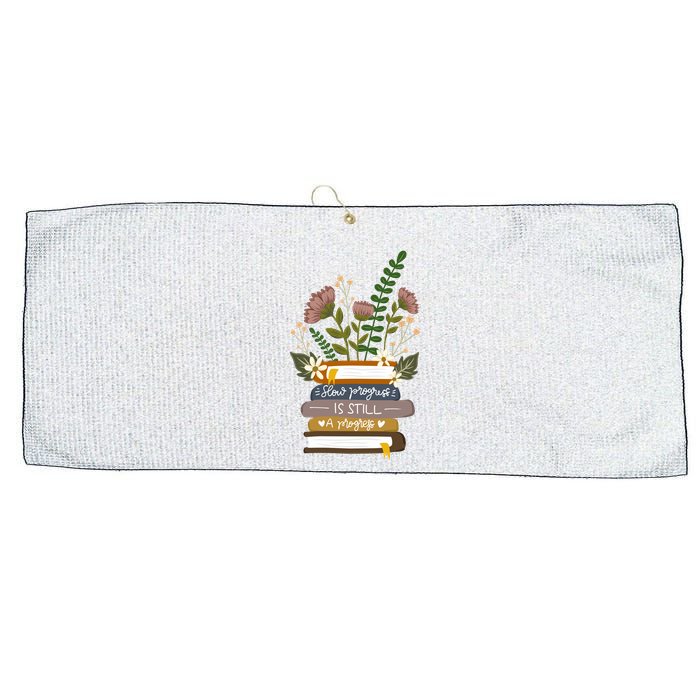 Slow Progress Is Still Progress Book Lover Large Microfiber Waffle Golf Towel
