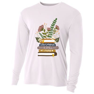 Slow Progress Is Still Progress Book Lover Cooling Performance Long Sleeve Crew