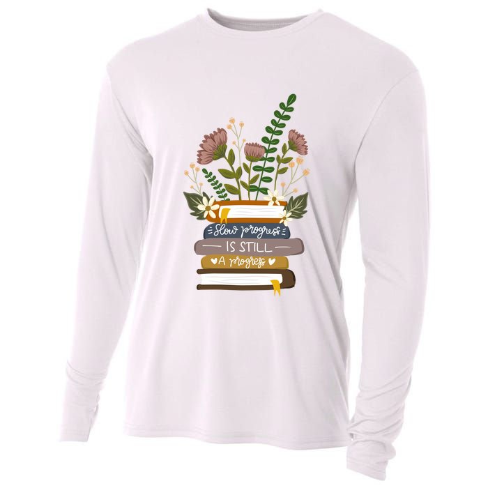 Slow Progress Is Still Progress Book Lover Cooling Performance Long Sleeve Crew