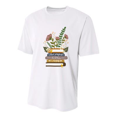 Slow Progress Is Still Progress Book Lover Youth Performance Sprint T-Shirt