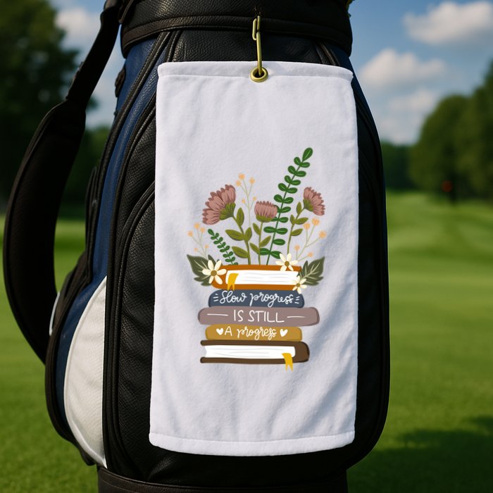 Slow Progress Is Still Progress Book Lover Golf Towel