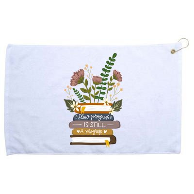 Slow Progress Is Still Progress Book Lover Grommeted Golf Towel