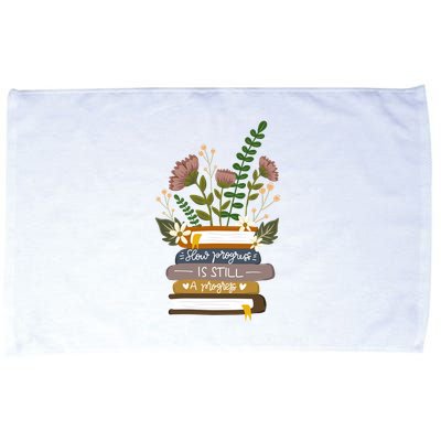 Slow Progress Is Still Progress Book Lover Microfiber Hand Towel