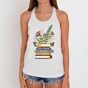 Slow Progress Is Still Progress Book Lover Women's Knotted Racerback Tank