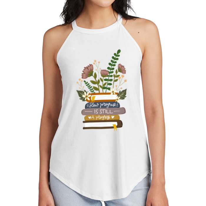 Slow Progress Is Still Progress Book Lover Women's Perfect Tri Rocker Tank