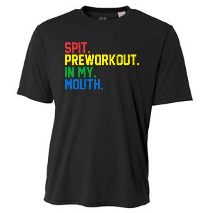 Spit Preworkout In My Mouth Retro Color Cooling Performance Crew T-Shirt