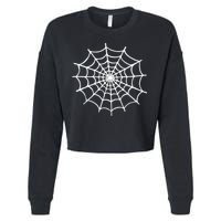 Spider Web Halloween Cropped Pullover Crew