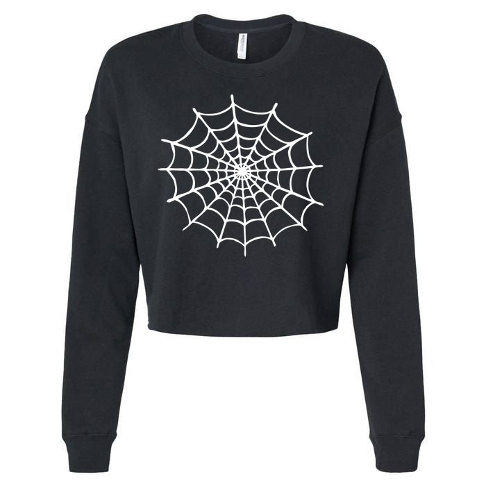 Spider Web Halloween Cropped Pullover Crew