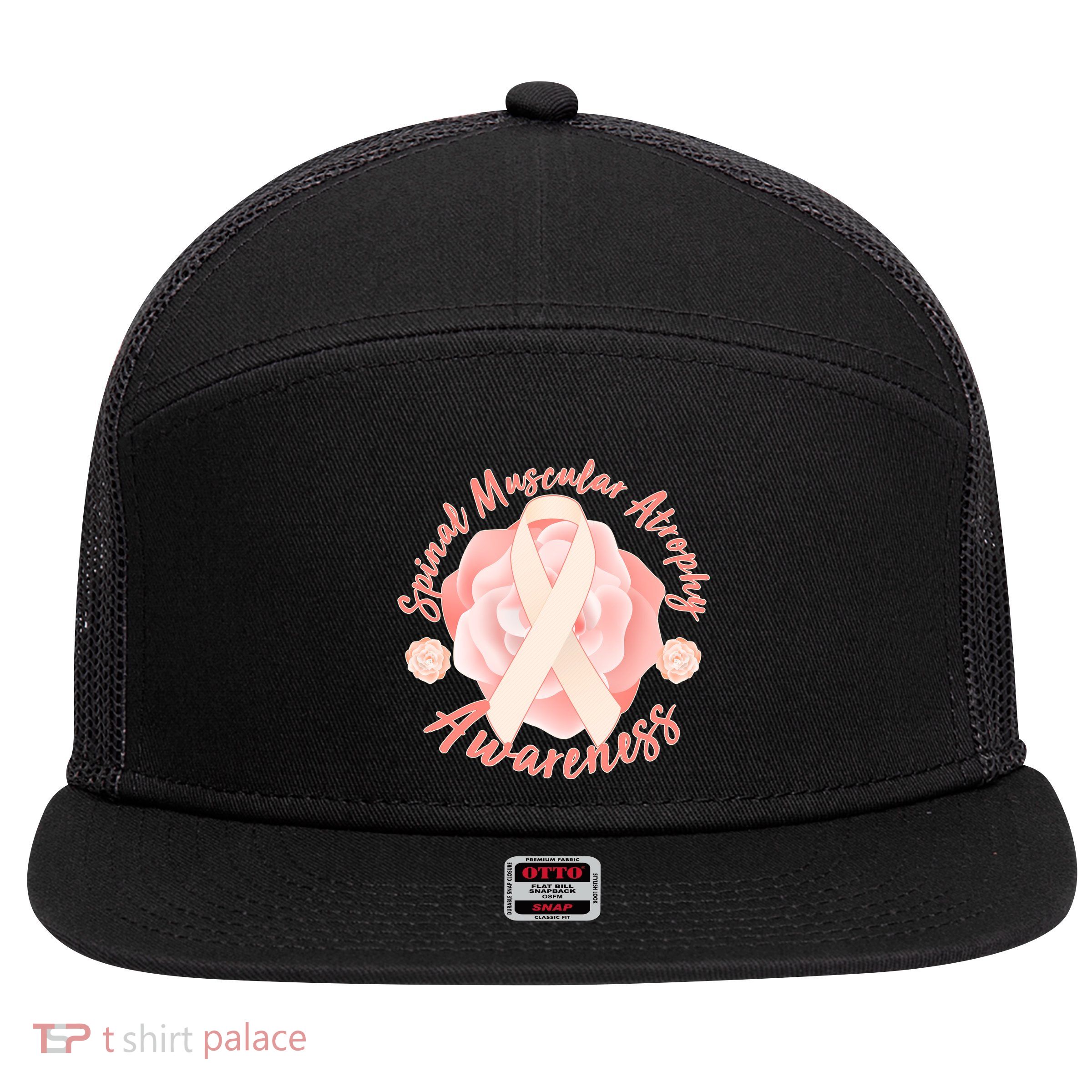 Spinal Muscular Atrophy Awareness 7 Panel Mesh Trucker Snapback Hat