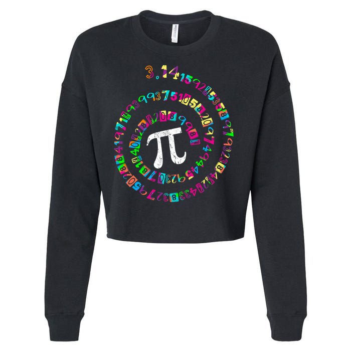 Spiral PI Day 3.14 Cropped Pullover Crew
