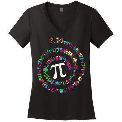Spiral PI Day 3.14 Women's V-Neck T-Shirt