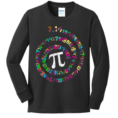 Spiral PI Day 3.14 Kids Long Sleeve Shirt