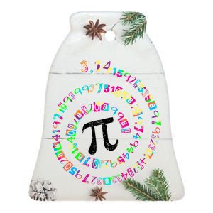 Spiral PI Day 3.14 Ceramic Bell Ornament