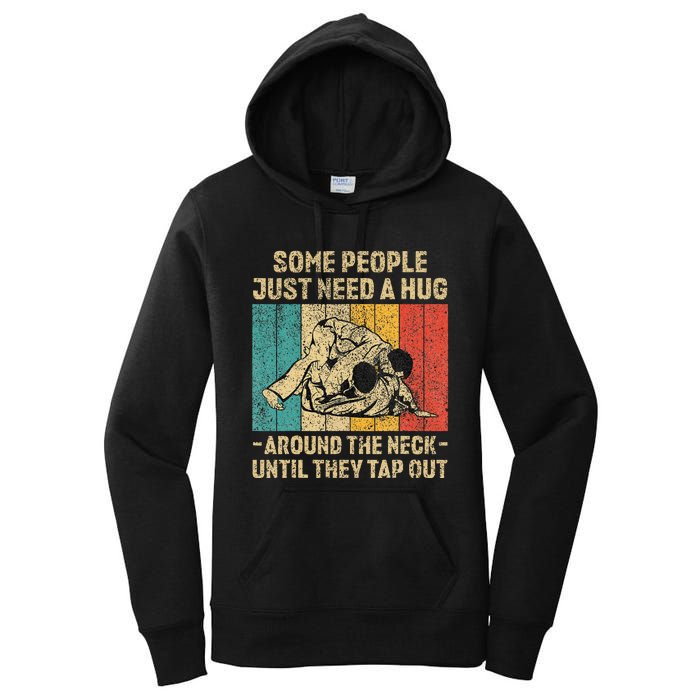 Some People Just Need A Hug Vintage Jiu Jitsu Women's Pullover Hoodie