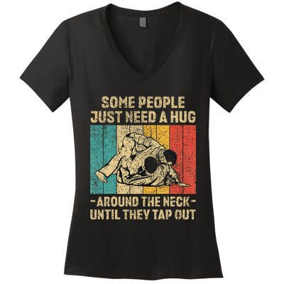 Some People Just Need A Hug Vintage Jiu Jitsu Women's V-Neck T-Shirt