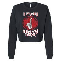 Saxophone Player Jazz Music Big Band Saxophone Cropped Pullover Crew