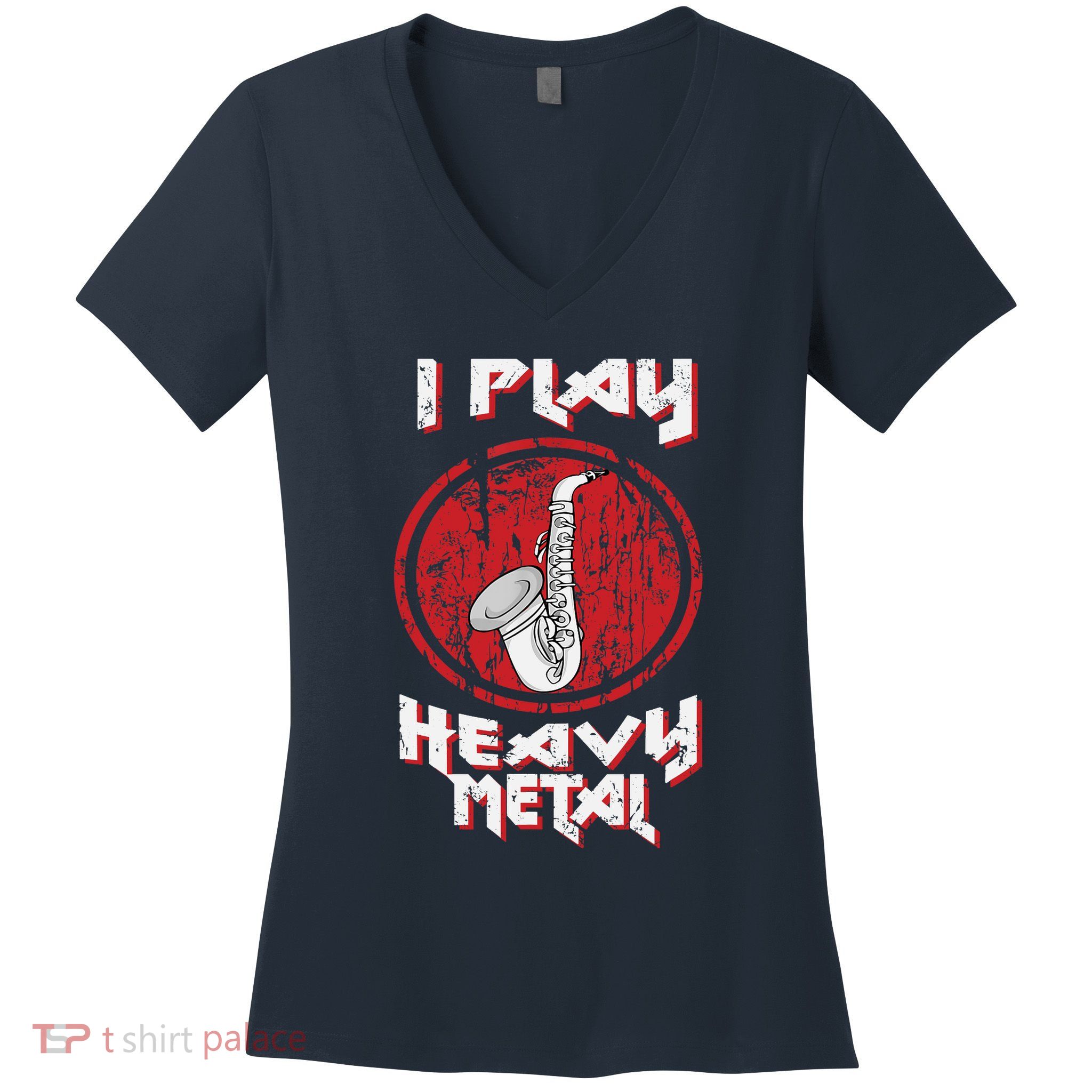 Saxophone Player Jazz Music Big Band Saxophone Women's V-Neck T-Shirt