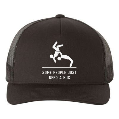 Some People Just Need A Hug Sarcastic Stick Figure Yupoong Adult 5-Panel Trucker Hat