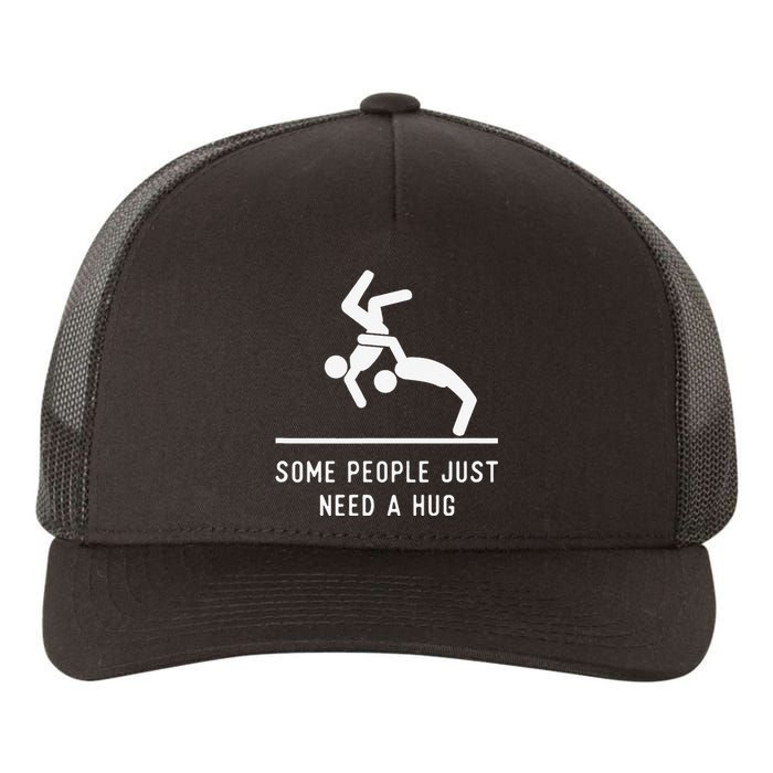 Some People Just Need A Hug Sarcastic Stick Figure Yupoong Adult 5-Panel Trucker Hat