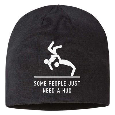 Some People Just Need A Hug Sarcastic Stick Figure Sustainable Beanie