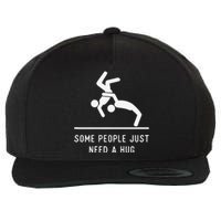 Some People Just Need A Hug Sarcastic Stick Figure Wool Snapback Cap