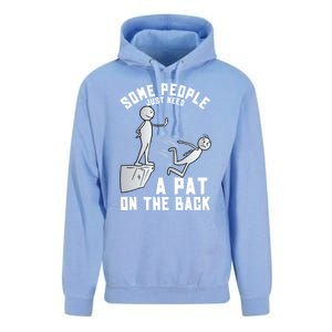 Some People Just Need A Pat On The Back Funny Sarcastic Joke Unisex Surf Hoodie