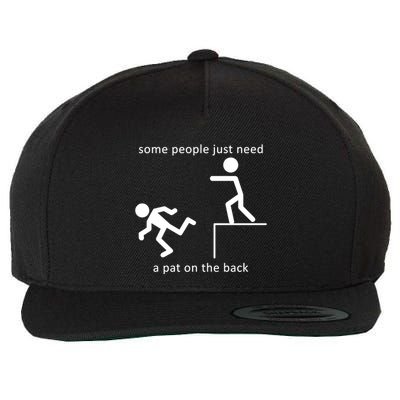 Some People Just Need A Pat On The Back Wool Snapback Cap