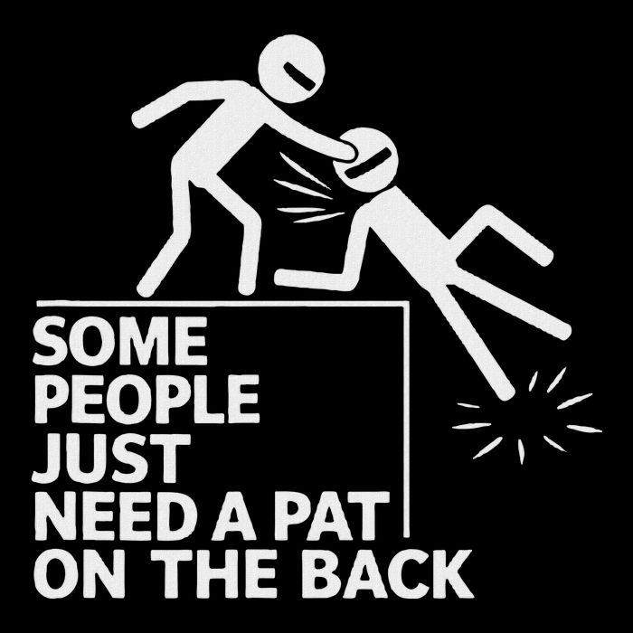 Some People Just Need A Pat On The Back Funny Figure Full-Length Apron With Pockets