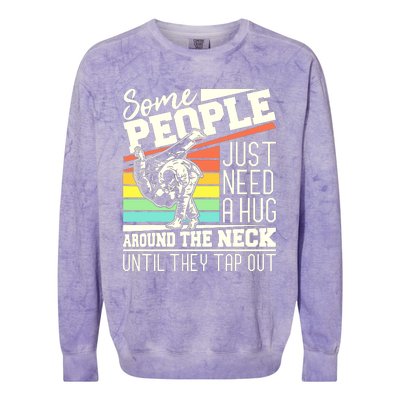 Some People Just Need A Hug Brazilian Jiu Jitsu MMA BJJ Colorblast Crewneck Sweatshirt